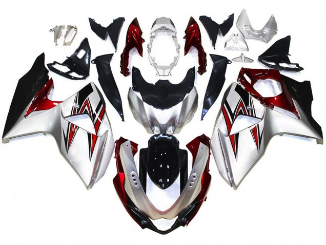 Argent Avec Des Reflets Rouges 09-16 GSXR 1000 Carénage