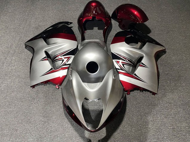 Argent Brillant & Rouge Bonbon 97-07 GSXR 1300 Carénage