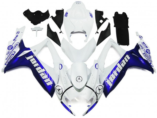 Blu E Bianco Jordan Stile Lucido 06-07 GSXR 600-750 Carénage