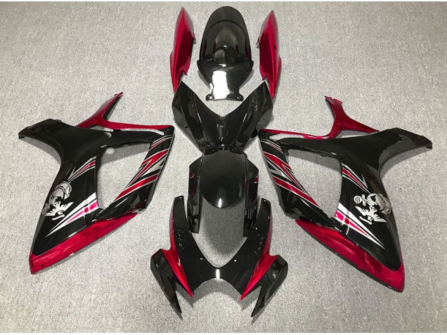 Design Rouge Brillant & Noir 06-07 GSXR 600-750 Carénage