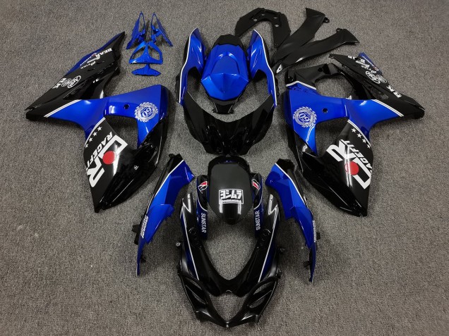 Noir & Bleu Avec Logos Personnalisés 09-16 GSXR 1000 Carénage