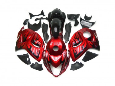 Rosso Vibrante Con Nero Fiamma 08-20 GSXR 1300 Carénage