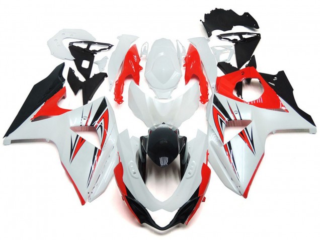 Rouge Brillant Avec Style Personnalisé Blanc & Noir 09-16 GSXR 1000 Carénage