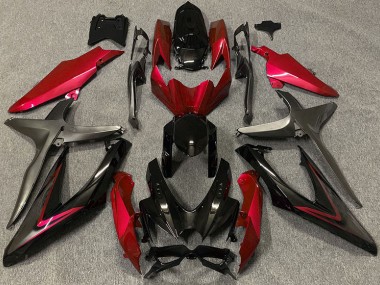 Rouge Brillant & Vert R 08-10 GSXR 600-750 Carénage