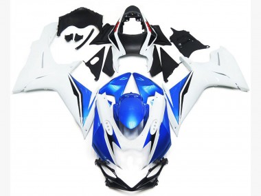 Style Blanc Brillant & Bleu 11-24 GSXR 600-750 Carénage