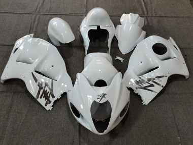 Style Blanc Brillant OEM Avec Décalcomanies Argentées 97-07 GSXR 1300 Carénage