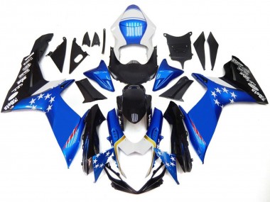 Style Bleu Avec Des Étoiles Rouges 11-24 GSXR 600-750 Carénage