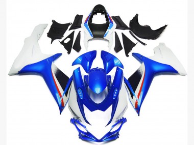 Style Bleu Profond & Blanc Brillant 11-24 GSXR 600-750 Carénage