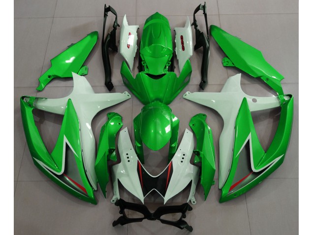 Vert Brillant & Blanc 08-10 GSXR 600-750 Carénage