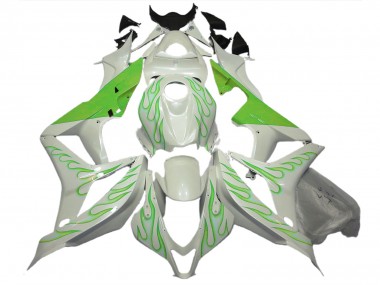 Vert Lime Flamme Sur Blanc 07-08 CBR600RR Carénage